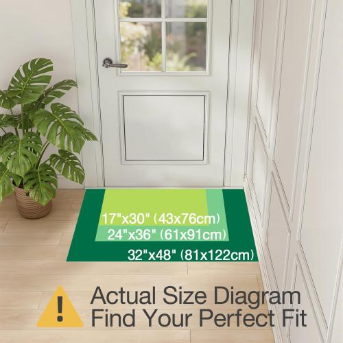 LUMI Ultra Thin Indoor Door Mat for Entrance 24x36, Non Slip Entryway Mat, Low Profile Doormat, Unique Herringbone Design Carpet for Inside, Patio, Porch, Deep Beige