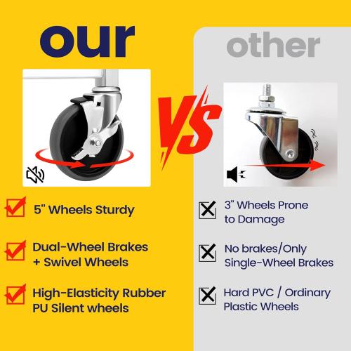 10-Tier Sheet Pan Rack, NSF Bun Pan Rack, Aluminum Bakery Rack, Home Commercial Kitchen Bakery Cooling, 4 Wheels