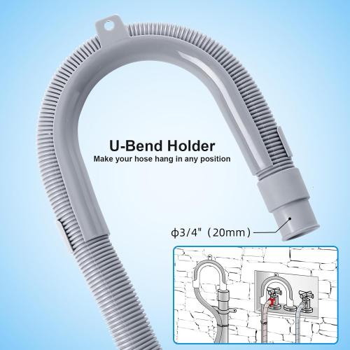 Elyfree 10ft Washing Machine Drain Hose, Universal Drain Hose Extension Kit for Washer, Dishwasher, Flexible Discharge Hose for LG/GE/Samsung, Fit up to 1-1/2 Inch Drain Outlets (10)