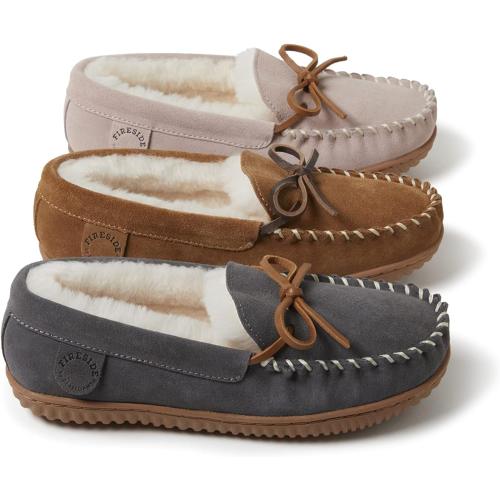 Fireside by Dearfoams Women's Alice Springs Genuine Shearling Indoor/Outdoor Moccasin (Size 6)
