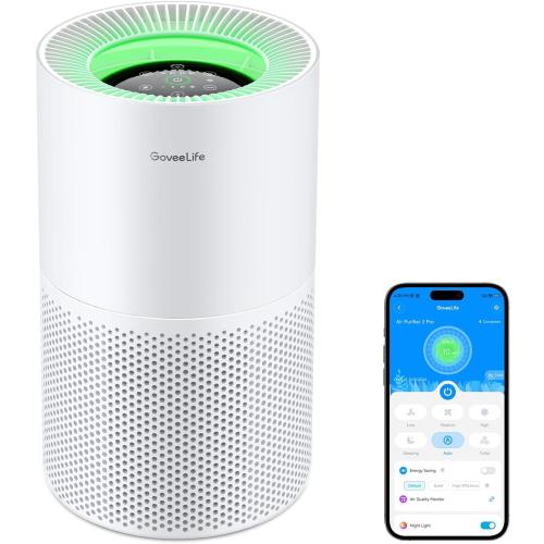 GoveeLife Air Purifiers for Home, Smart Air Purifier for Large Rooms with App & Alexa Control, Detachable Pre-filter, Covers up to 1162ft², Sleep Mode for Pet Hair, Pollen, Dust and Smoke
