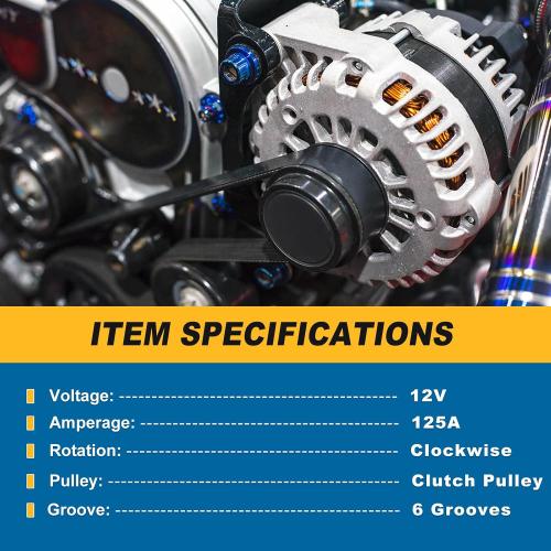 Alternator 12V 125A Compatible with 2013-2018 RAV4(AWD Only) L4 2.5L, 2015-2017 Toyota Camry L4 2.5L, Replace 104211-3541, 27060-0V170, 27060-36080