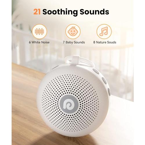 Dreamegg Portable Noise Machine for Baby Adult, Features Powerful Battery, 21 Soothing Sound, Noise Canceling for Office & Sleeping, Sound Therapy for Home, Travel, Registry Gift, Classic White