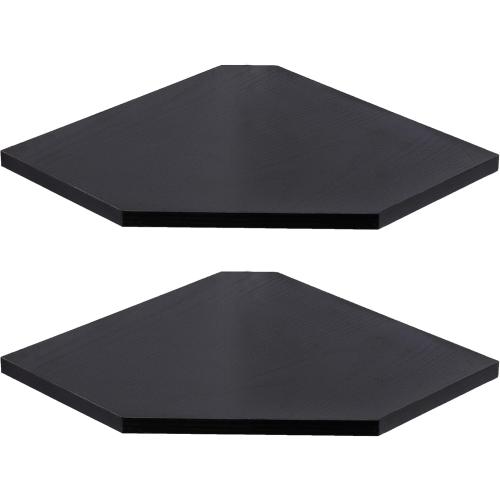 Fun Memories Corner Shelf Wall Mount, Floating Corner Shelves, Set of 2 Corner Wall Shelf Organizer, Rustic Wood Wall Storage Display Shelves for Living Room Bedroom Bathroom Kitchen, Classic Black