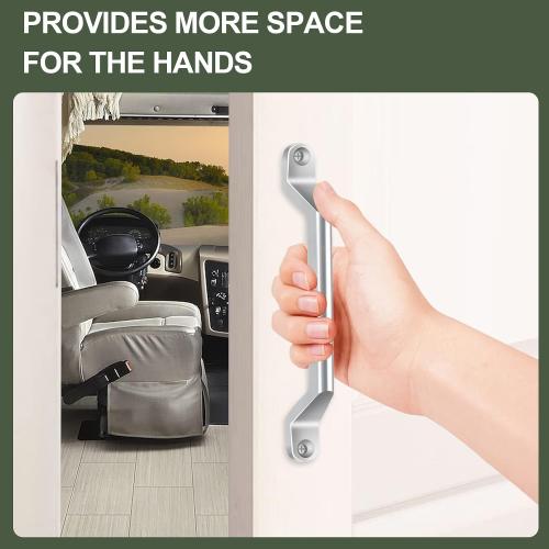 ESUDNT RV Grab Door Handle, Heavy Duty 304 Stainless Steel Metal for Camper, Trailer, Cargo Trailer, Motor Home, Boat, Automotive, Cart (4 Pack, Come with Screws)