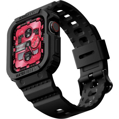 amBand E1 Sport Case Band for Apple Watch Ultra 3/2/1 & SE 3/2/1 & Series 11 10 9 8 7 6 5 4 3 49mm 46mm 45mm 44mm 42mm 41mm 40mm 38mm, Shockproof & Scratch Resistant Rugged Bumper for Men Women