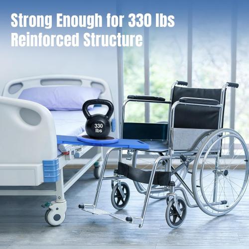 LOSCHEN Slide Transfer Board with Turntable, Slide Assist Device for Transferring or Seniors from Wheelchair to Bed, Toilet, Tub, Car - Slide Board with Turntable（Blue 29.5inch）