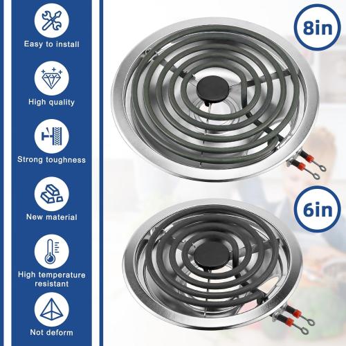 Silver Electric Stove Burner Drip Pans and Stove Burner by MIFLUS