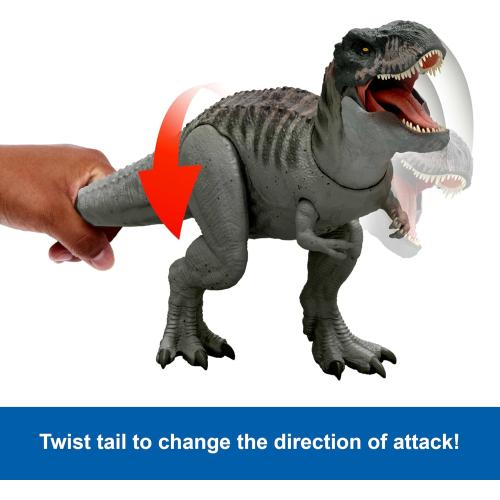 Mattel Jurassic World Rebirth Power Devour Tyrannosaurus Rex Dinosaur Figure with Tongue Activated Constant Chomp, Lights & Sounds, Digital Play