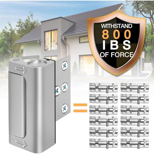 Door Locks for Front Door Kids Safety Home Security Door Reinforcement Lock | Child Proof Door Locks for Inward Swinging Doors, Top Lock Withstands 800 lbs Flip Latch with 8 Screws, Guard Bedroom Patio