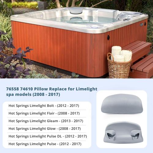 76558 74610 Hot Tub Spa Pillow Headrest Fit for Hot Spring Pillows Replacement for Limelight Spas up to 2017, Pulse/Pulse DL/Bolt (2012-2017), Glow/Flair (2008-2017), Gleam (2013-2017) (3 Pack)