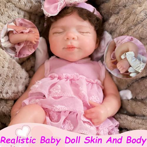 13 Inch Pascale Baby Girl Full Body Soft Silicone Reborn Baby Doll, Not Vinyl Dolls, Life Like Reborn Dolls with Hand Rooted Hair