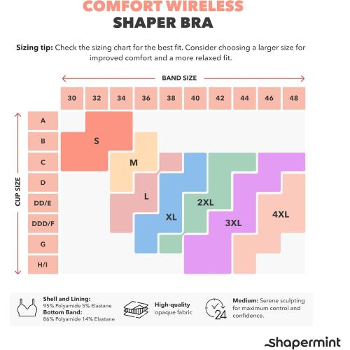 SHAPERMINT Bralettes for Women with Support - Adjustable Wireless Support Bra, Full Coverage No Underwire Seamless Bra