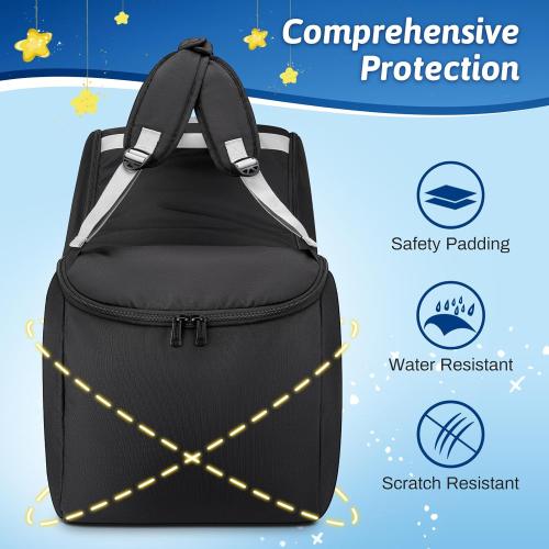 YOREPEK Padded Car Seat Travel Bag Backpack Compatible with All Nuna Pipa Car Seat and Base, Infant Car Seat Bags for Air Travel with Shoulder Straps, Carseat Cover with Side Pocket, Protective Feet