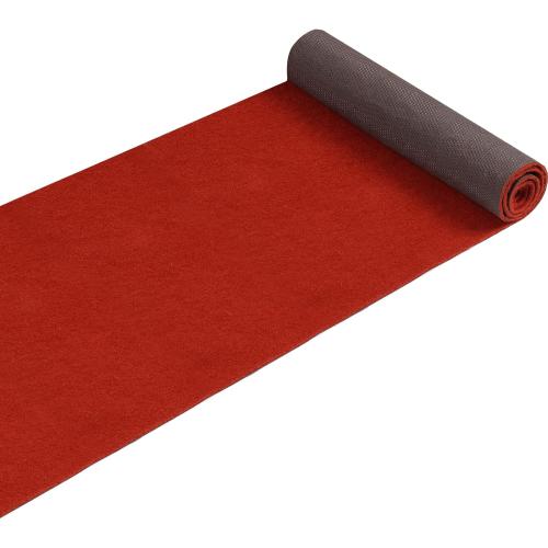 450GSM Thick Dark Red Carpet Runner, 3x10 FT Event Carpet,with TPR Rubber Non-Slip Backing for Wedding, Party, Indoor & Outdoor Use