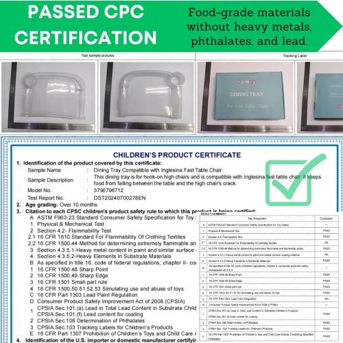 Updated Dining Tray Compatible with Inglesina Fast Table Chair - Food-Grade-Material Tray for Hook On High Chair
