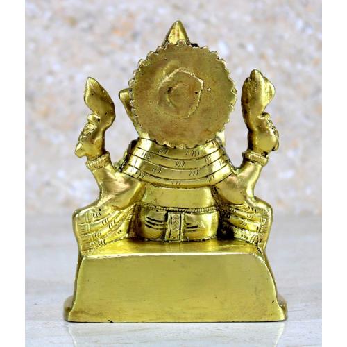 eSplanade 5 Ganesha Brass Showpiece | Home Decor | Ganesh Ganesha Ganpati Ganapati Murti Idol (Sitting Ganesha)