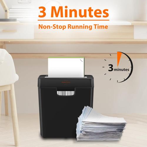 Shredder for Home Use 6-Sheet Strip Cut Paper Shredder,Also Shred Card/Staple,Small Mini Document Shredding Machine for Office with Patented Jam Proof,Portable for Home,2.65-Gal Bin
