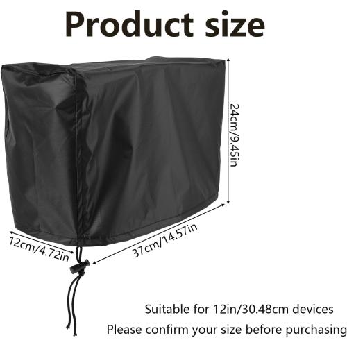 Fish Finder Cover for Lowrance Humminbird 12-Inch Fishfinder, Waterproof 210D Oxford Fabric Depth Protector Cover Accessories with Silver Coating & Drawstring to Protect Screen and Device