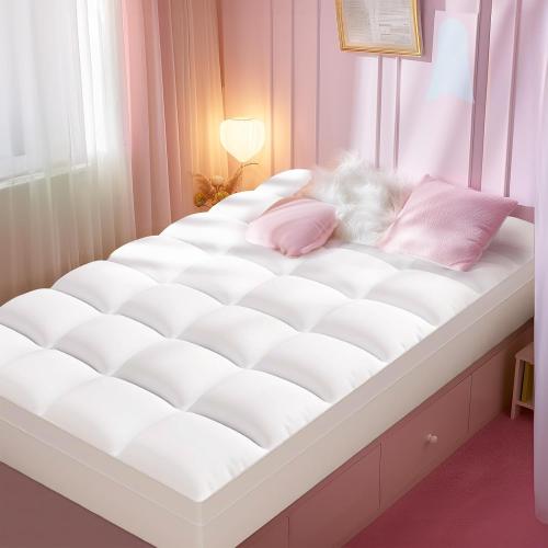 BedsPick Mattress Topper Twin XL,Mattress Pad for Back Pain Relief,Pillowtop Extra Long Twin Thick Mattress Pad,400TC Soft Cooling Quilted Cover Protector for College Dorm,Sleeper Sofa,RV. ( The mattress still sealed- see in the picture)