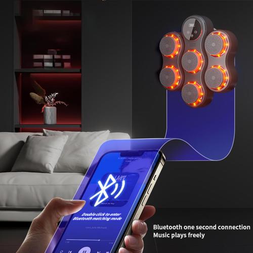 Smart Music Boxing Machine for Adults & Kids - Wall Mounted Boxing Machine with LED Lights, 9 Speed Modes, 2 Gloves & Extra Straps - Type-C Charging - Home & Gym Boxing Equipment