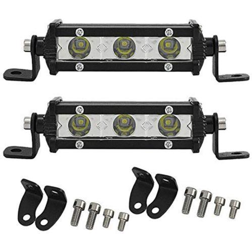 SKYWORLD 2 X 4 inch 15W Single Row LED Light Bar Low Profile Ultra Thin Slim Mini Spot Off Road Driving Lights Led Fog Lights Boat Lighting ATV SUV UTV Truck