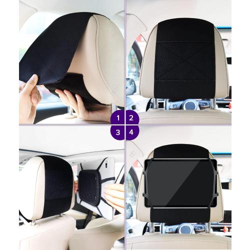 Upgraded Car Headrest Mount Holder, Tablet Holder for Car Back Seat, Tablet Mount for Kids Fits All 7-12.9'' Tablets