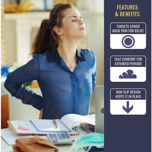 Yupbizauto Breathable Ergonomic Wedge Car Seat Cushion & Office Chair Support Comfortable Pressure-Relief Pad for Back & Tailbone Pain Ideal for Long Sitting, Posture Corrector Mesh Grey Firm