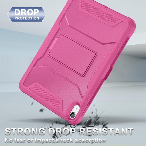 Soke Case for iPad (A16) 11th Generation 11-inch 2025, iPad 10th Generation 10.9-inch 2022, with Built-in Screen Protector and Kickstand, Rugged Full Body Protective Cover - Hot Pink