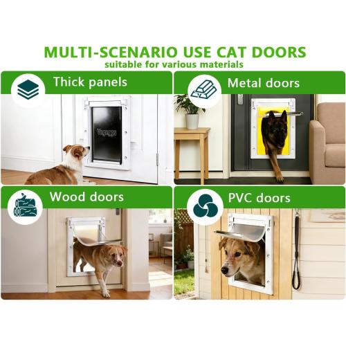 Large Dog Door for Daily in & Out Access, Magnetic Pet Door with Slide-in Locking Panel, Easy Install Doggy Door for Wood, PVC, Metal & Panel Doors, 10 1/8 x 15 3/4, for Dogs Up to 100 lb,for Pets