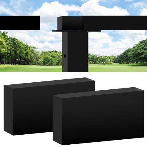 36 Fixed Top Level Drill Cable Railing Post 2Pack Bundle with 6'6'' Stainless Steel Rectangular Black Handrail 2Pack