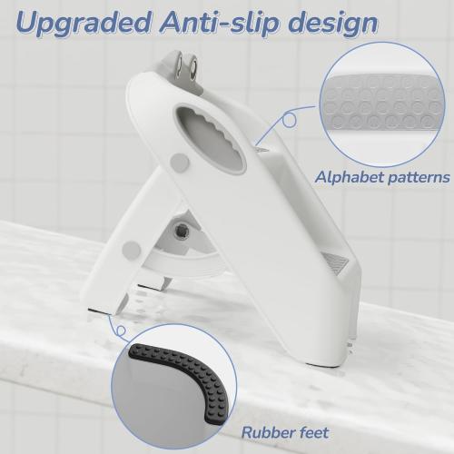 Toddler Step Stool, Easy to Fold Step Stools for Toddlers with Non-Slip Surface & Alphabet Patterns, Lightweight & Cute Kids Step Stool for Potty Training, Bathroom Sink, and Bedroom, Gray