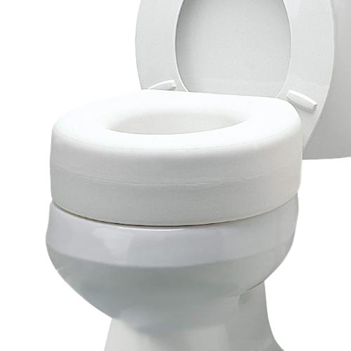 White Raised Toilet Seat  Riser, Non-Locking, Fits Most Toilets