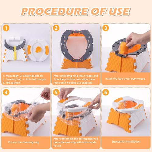 Travel Potty for Toddlers, Portable Foldable Toilet Training Seat