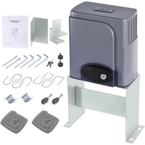 CO-Z Automatic Sliding Gate Opener 1400 lb 40 ft Gates 110V Chain Drive | Easy Installation, Includes Hardware, 20 ft #41 Chain, 2 Remotes, Infrared Sensor Compatible (Sold Separately)