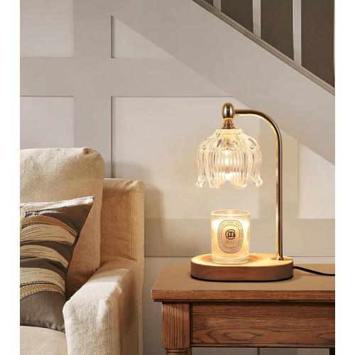 Candle Warmer Lamp with Timer and Dimmer,Electric Gold Light Gifts for Women Melt Wax Warmer Lamp with 2 Bulbs for Candle Jars House Warming New Home Decor Bedroom