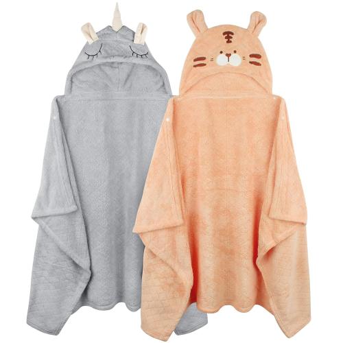 Toddler Bath Towel Hooded Kids Towels Baby Bath Towels for Boy Girl 0-5 Year, 2-Pack Thick Absorbent Toddler Towels with Hood Kids Bath Towel, Large 50''x32'' Baby Hooded Towel for Kids