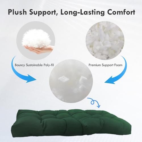 Outdoor High Back Chair Cushions 42x 21 x 4, Waterproof Patio Chair Cushions, Fade Resistant Seat Cushion for Outdoor Furniture, Porch, Balcony and Indoor (Dark Green, 2)