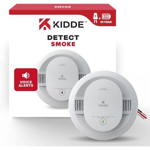 Kidde Smoke Detector, Hardwired & 10-Year Battery Backup, 20SA10-V, 1 Pack