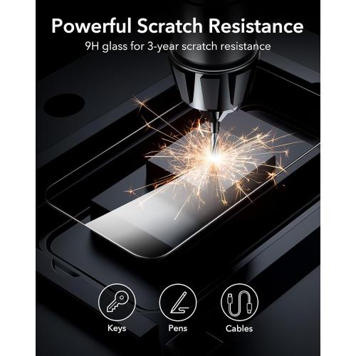 ESR 3 Pack for iPhone 16 Pro Screen Protector, FlawlessFit Tray