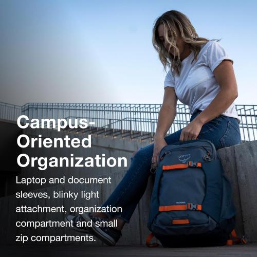 Osprey Proxima 30L Campus Laptop Backpack - Organized Everyday Pack with Tech Storage, Water Bottle Pockets, and Comfortable Carry - Perfect for School, Commute, and Travel, Firestarter Orange
