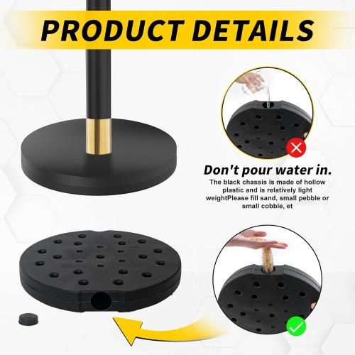 Crowd Control Stanchion, Waterproof and Rustproof Stanchion Set for Theater Hotels Clubs Museums, 8PCS