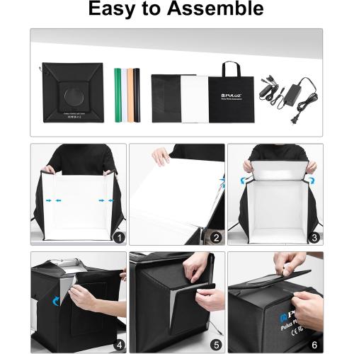 PULUZ Upgrade Light Box & Soft Box, 16x16 Professional Shooting Tent with 480 LED Lights Photo Studio Light Box Photography with 4 Color PVC Backdrops for Jewelry and Product Photography