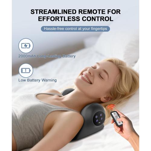 Neck Massager with Heat, Red Light & Vibration Adjustable, Heated Neck Stretcher with 3 Modes, Rechargeable Cervical Traction Device for Pain Relief & Muscle Relaxation, Gift for Women Men