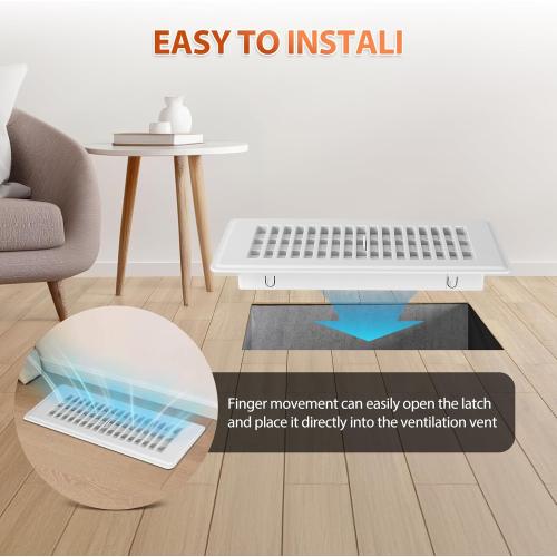 Floor Vent Covers, Plastic Floor Register 4x10, for Home Floor Sidewall Office or Ceiling Vent, Vent Covers for Home Floor 8 Pcs, White