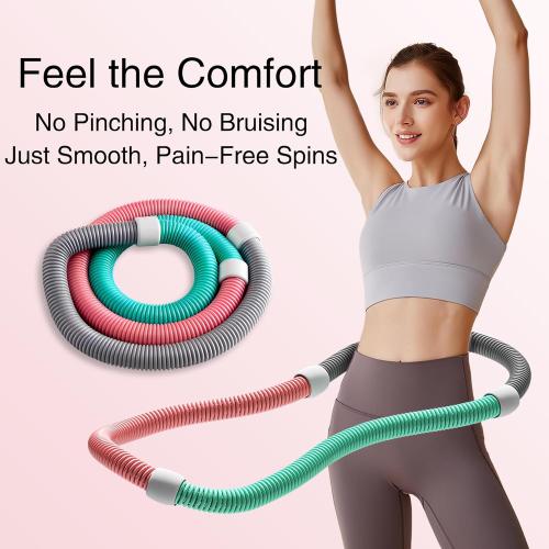 ​​Weighted 3lb Fitness Hoop for Adults - Soft Spring Hula Hoop - Flexible, Foldable for Home & Travel - Cushioned Comfort, Silent Exercise for Waist Toning & Weight Loss​​