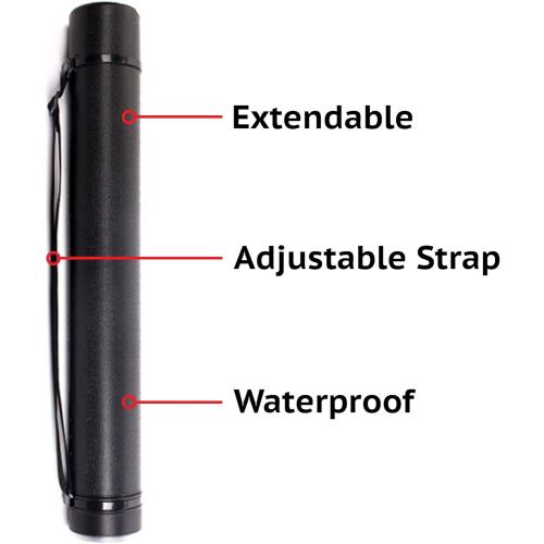 CALPALMY 2-Pack Extendable Poster Tubes Expand from 24.5” to 40” with Shoulder Strap | Carry Documents, Blueprints, Drawings and Art | Black Portable Durable Round Storage Cases with Lids and Labels