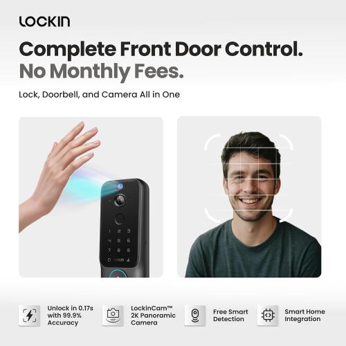 Lockin Veno Plus, All-in-One Smart Lock for Front Door