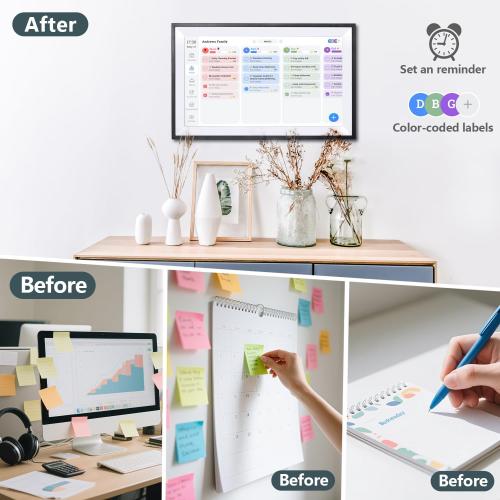 15.6 Digital Calendar Chore Chart – 1080P Full HD Interactive Touchscreen, Smart Family Planner, Hearth Display Digital Calendar Wall & Desk Mountable for Seamless Scheduling (Black)