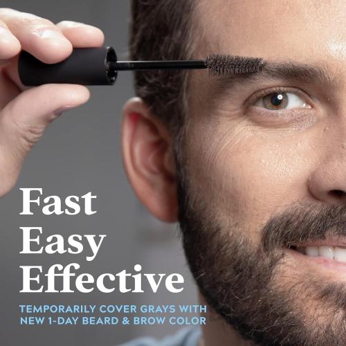Just for Men 1-Day Beard & Brow Color, Temporary Color for Beard and Eyebrows, For a Fuller, Well-Defined Look, Up to 30 Applications, Light Brown, Ships in Eco-Friendly Packaging (Pack of 3)